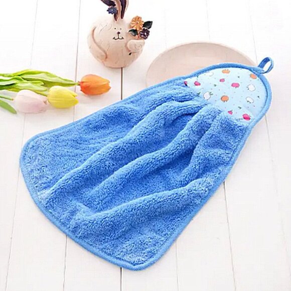 Sally Ann Apple Topper Sky Blue Hanging Loop Fingertip Towel Gift Packaged - Picture 1 of 9